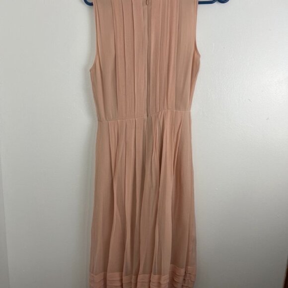 Topshop Pink Pleated Sleeveless Aline Dress - Picture 7 of 9